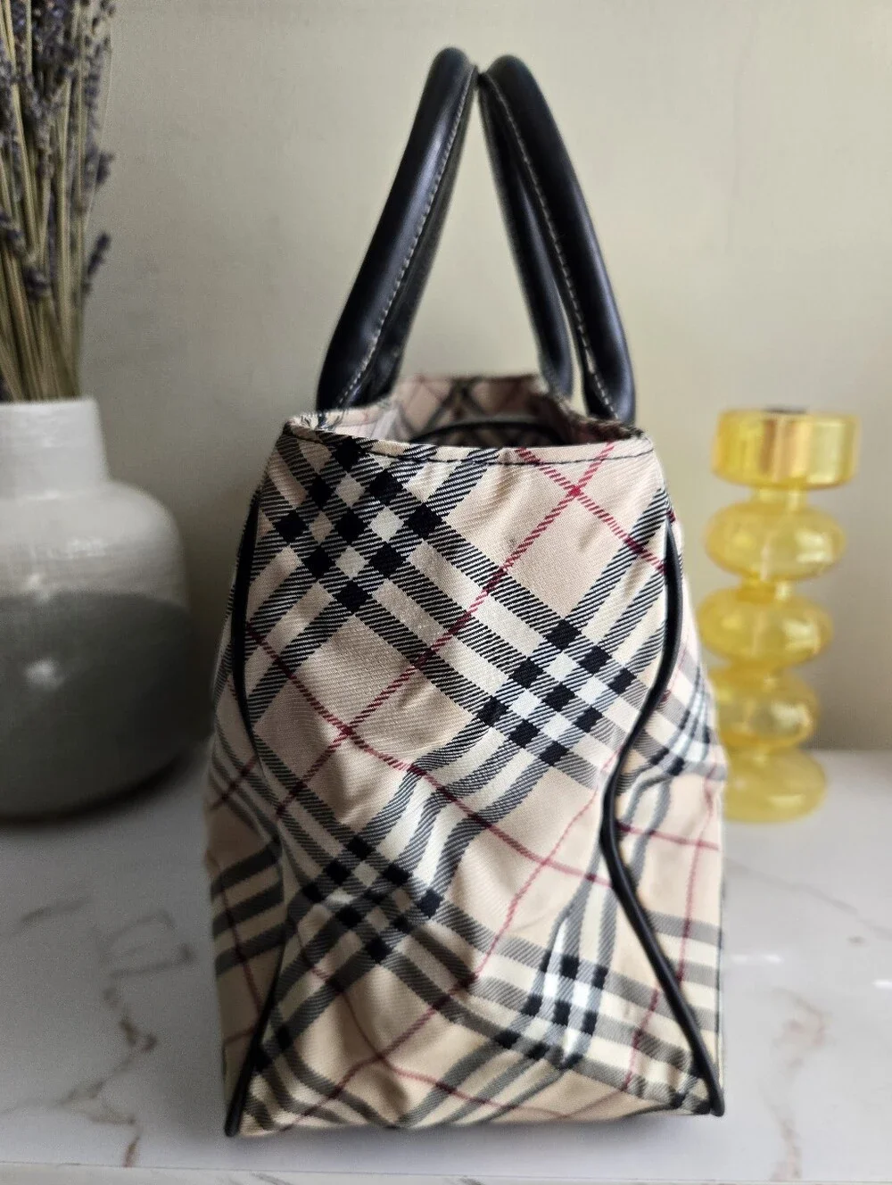 Vintage Burberry Blue Label Nova Check Canvas Japan Exclusive Satchel Bag